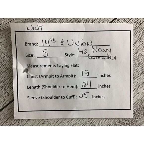 NWT 14th & Union Women's Size Small Long Sleeve Navy Sweater w/ Knot Tie - Picture 6 of 6